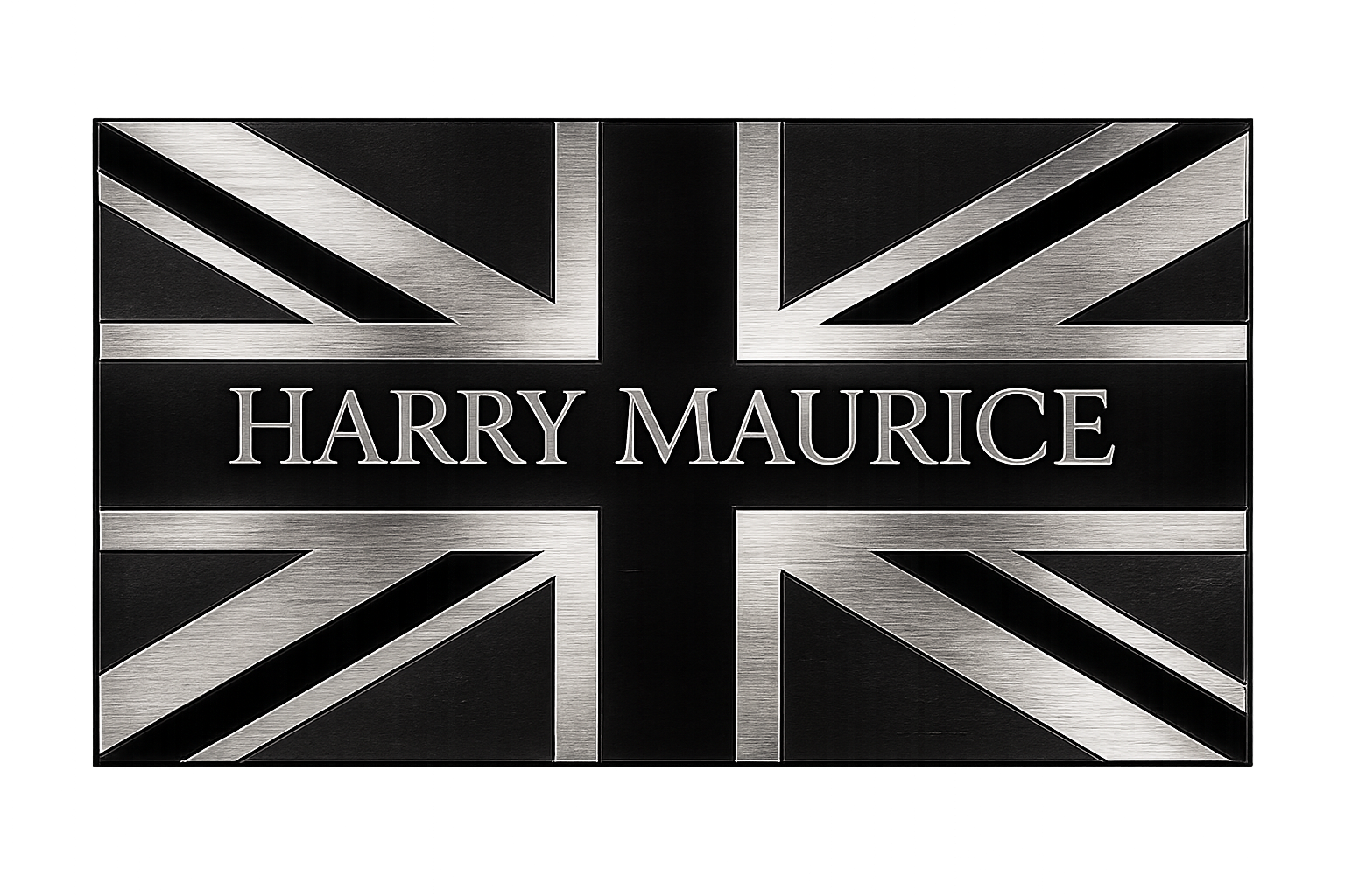 Harry Maurice logo with a silver Union Jack